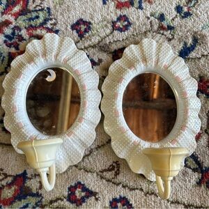 Vtg | White Hobnail Mirrors
